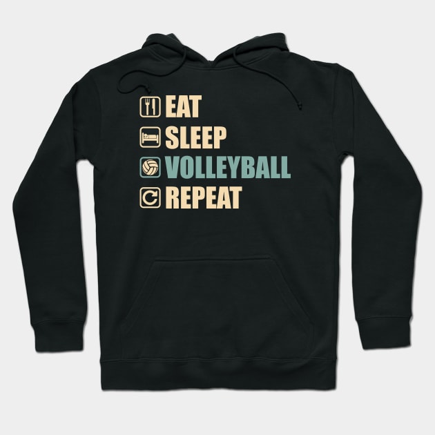 Eat Sleep Volleyball Repeat - Funny Volleyball Lovers Gift Hoodie by DnB